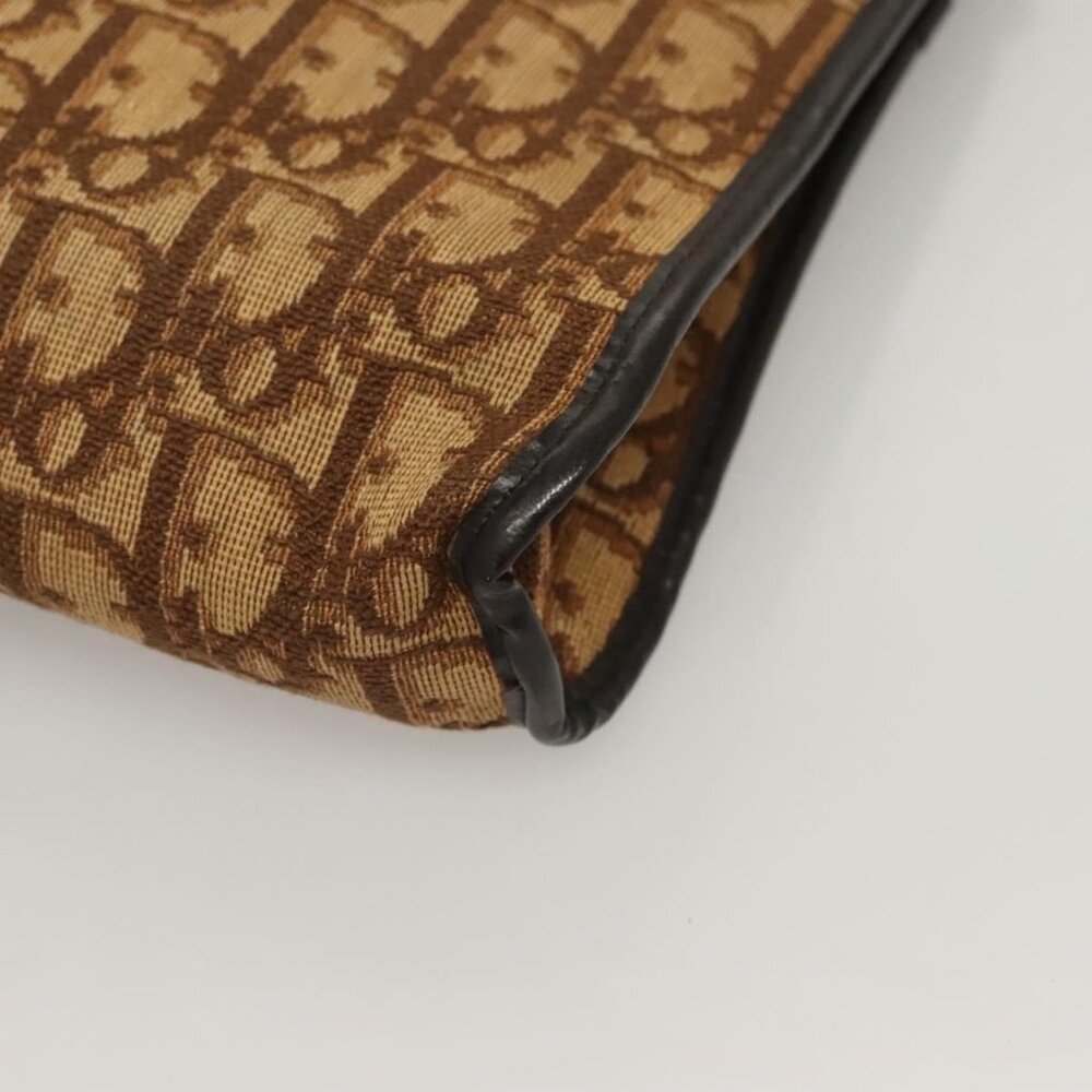 Authentic Christian Dior Trotter Canvas Shoulder Bag Brown Gold - Picture 6 of 16